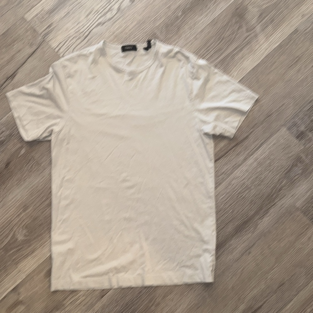 Theory Men’s Precise Pima Cotton Tee in Vapor Grey size S - Picture 5 of 12
